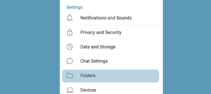 حذف فولدر بندی تلگرام