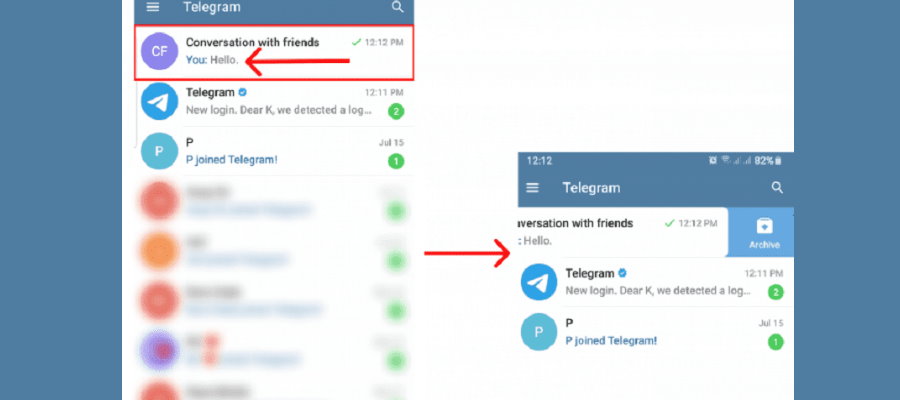 نحوه دسته بندی چت ها در تلگرام