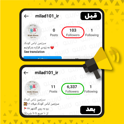 بازدهی تبلیغات برای پیج milad101_ir